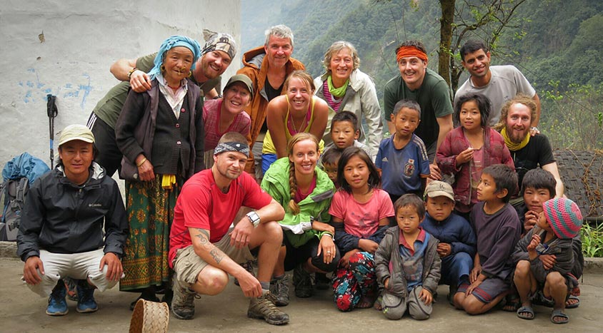 Nepal Hikers and locals