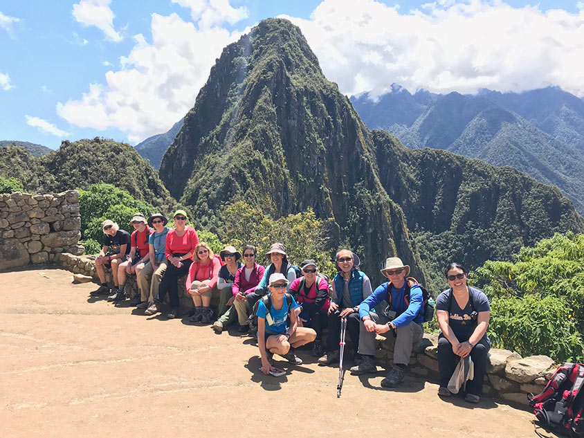 An Active Adventures group at Machu Picchu